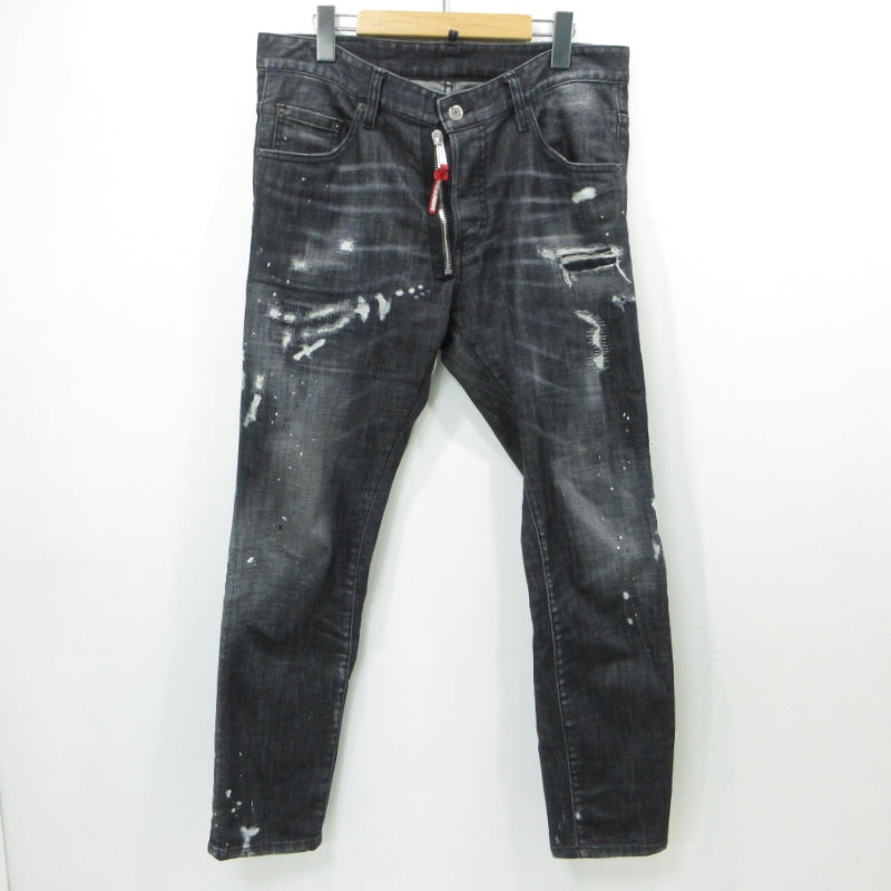 DSQUARED2 | ディースクエアード BLACK PIONER WASH SKATER JEAN デニムパンツ S74LB1451 ブラック サイズ：48【三重本店】