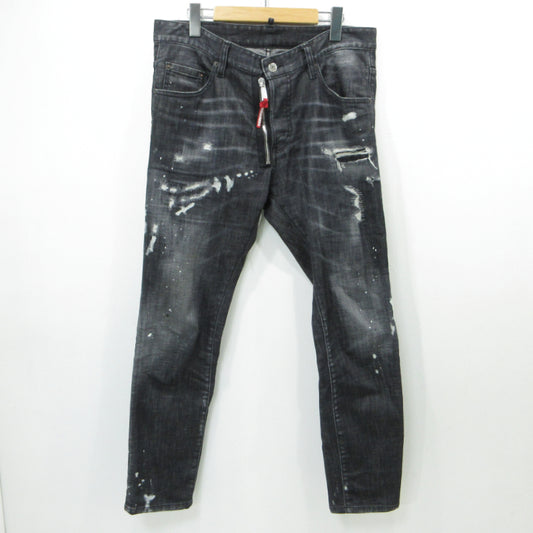 DSQUARED2 | ディースクエアード BLACK PIONER WASH SKATER JEAN デニムパンツ S74LB1451 ブラック サイズ：48【三重本店】