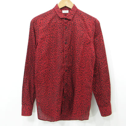 SAINT LAURENT | サンローラン エディ・スリマン期 ベイビーキャット 長袖シャツ 319540 YVP36 レッド【三重本店】