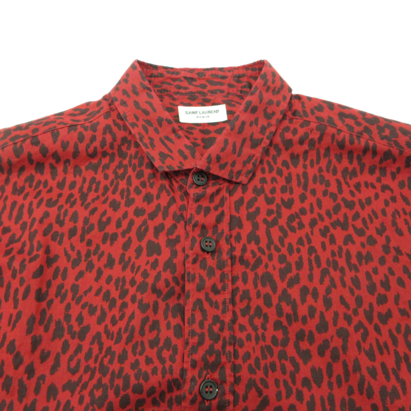 SAINT LAURENT | サンローラン エディ・スリマン期 ベイビーキャット 長袖シャツ 319540 YVP36 レッド【三重本店】