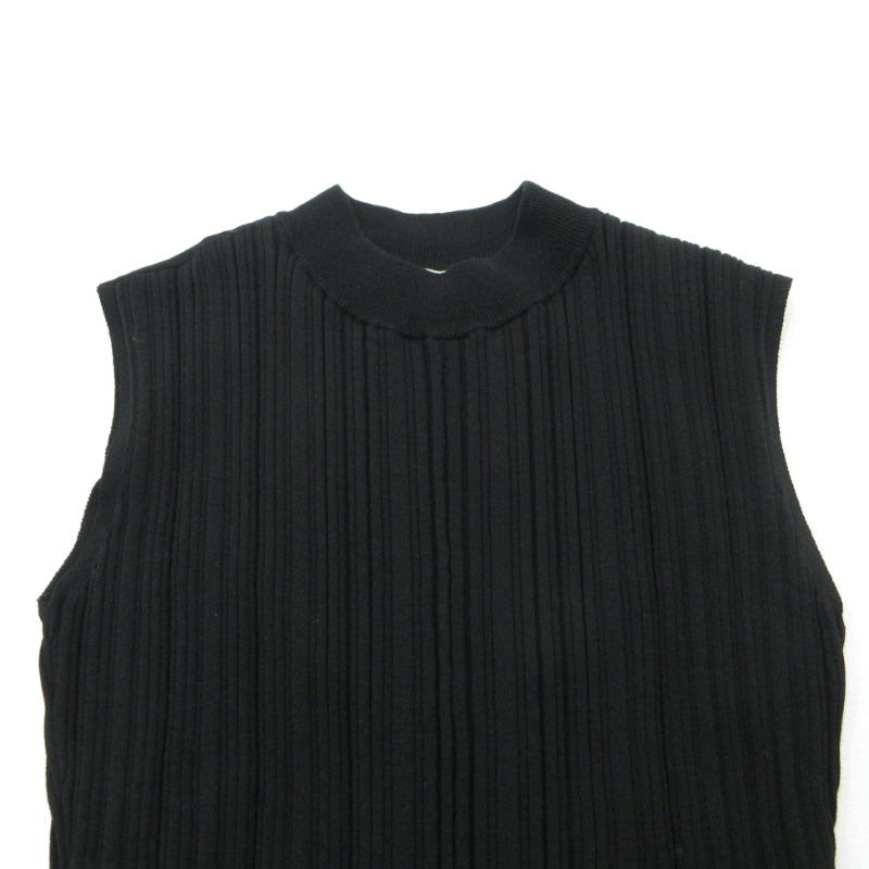 Ruffled Two-tone Knit Dress ワンピース HLT2009070 ブラック サイズ：M【三重本店】