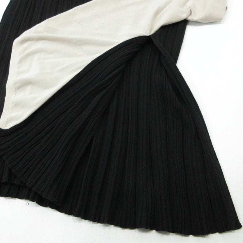 Ruffled Two-tone Knit Dress ワンピース HLT2009070 ブラック サイズ：M【三重本店】