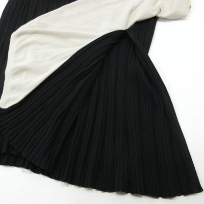 Ruffled Two-tone Knit Dress ワンピース HLT2009070 ブラック サイズ：M【三重本店】