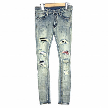 mnml | ミニマル STRETCH DENIM ダメージ加工デニムパンツ スキニーパンツ X214 ブルー サイズ：28【倉吉店】
