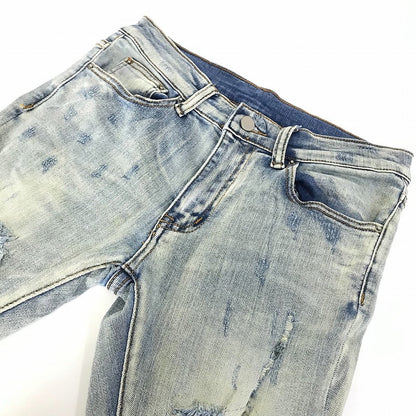 mnml | ミニマル STRETCH DENIM ダメージ加工デニムパンツ スキニーパンツ X214 ブルー サイズ：28【倉吉店】
