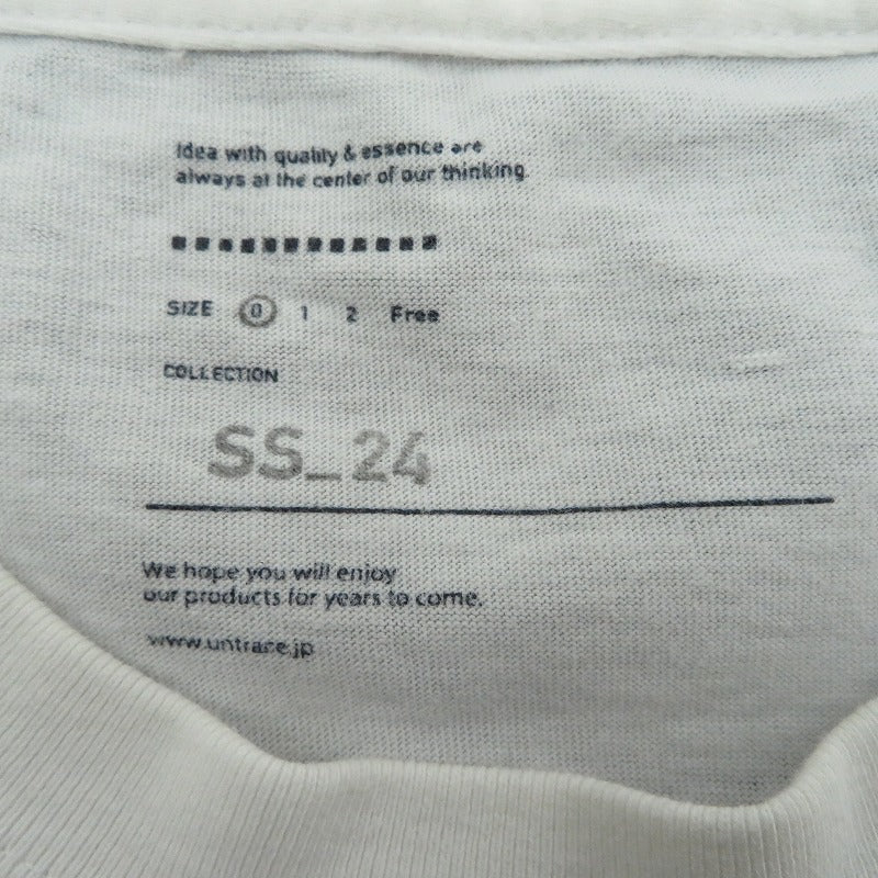 UNTRACE/SOLID PRINT TEE SHIRT 半袖Ｔシャツ UN-024-SS24 ホワイト【瀬戸大橋店】