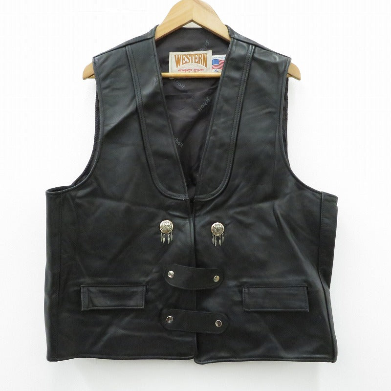 schott | ショット WESTERN ベスト 122V ブラック サイズ：XL【瀬戸大橋店】