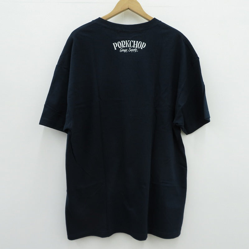 PORK CHOP | ポークチョップ PORK FRONT TEE 半袖Ｔシャツ ネイビー サイズ：XL【瀬戸大橋店】