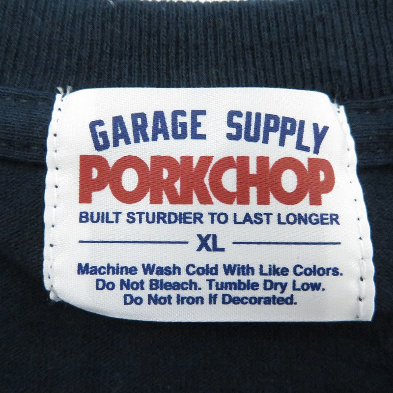 PORK CHOP | ポークチョップ PORK FRONT TEE 半袖Ｔシャツ ネイビー サイズ：XL【瀬戸大橋店】