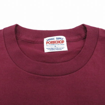 PORK CHOP | ポークチョップ PORK FRONT TEE 半袖Ｔシャツ ボルドー/バーガンディー サイズ：XL【瀬戸大橋店】