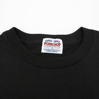 PORK CHOP | ポークチョップ GARAGE SUPPLY PORK FRONT TEE 半袖Ｔシャツ P0451 ブラック サイズ：M【瀬戸大橋店】