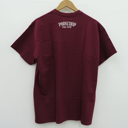 PORK CHOP | ポークチョップ PORK FRONT TEE 半袖Ｔシャツ ボルドー/バーガンディー サイズ：L【瀬戸大橋店】