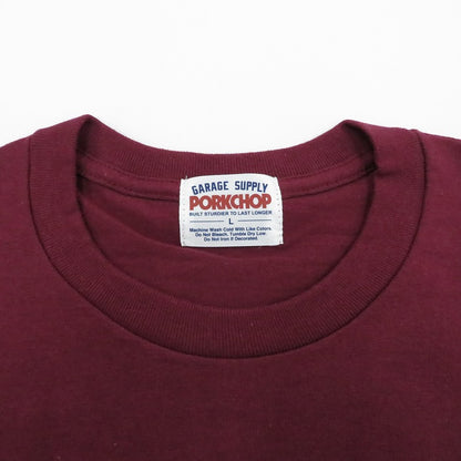 PORK CHOP | ポークチョップ PORK FRONT TEE 半袖Ｔシャツ ボルドー/バーガンディー サイズ：L【瀬戸大橋店】
