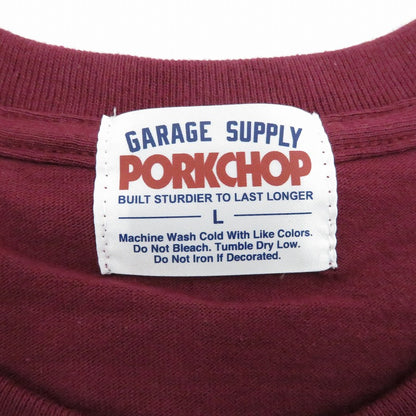PORK CHOP | ポークチョップ PORK FRONT TEE 半袖Ｔシャツ ボルドー/バーガンディー サイズ：L【瀬戸大橋店】