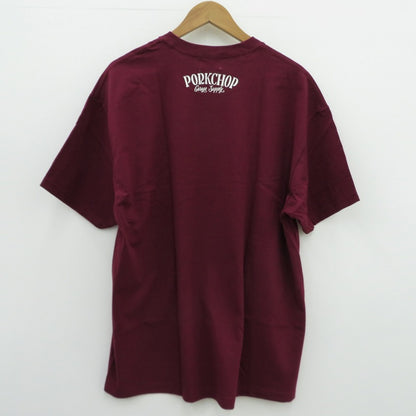 PORK CHOP | ポークチョップ PORK FRONT TEE 半袖Ｔシャツ ボルドー/バーガンディー サイズ：XL【瀬戸大橋店】