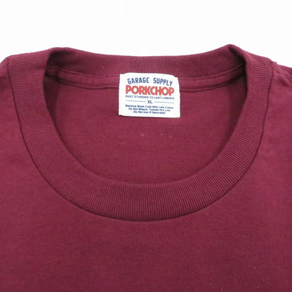 PORK CHOP | ポークチョップ PORK FRONT TEE 半袖Ｔシャツ ボルドー/バーガンディー サイズ：XL【瀬戸大橋店】