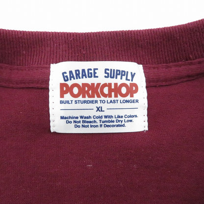 PORK CHOP | ポークチョップ PORK FRONT TEE 半袖Ｔシャツ ボルドー/バーガンディー サイズ：XL【瀬戸大橋店】