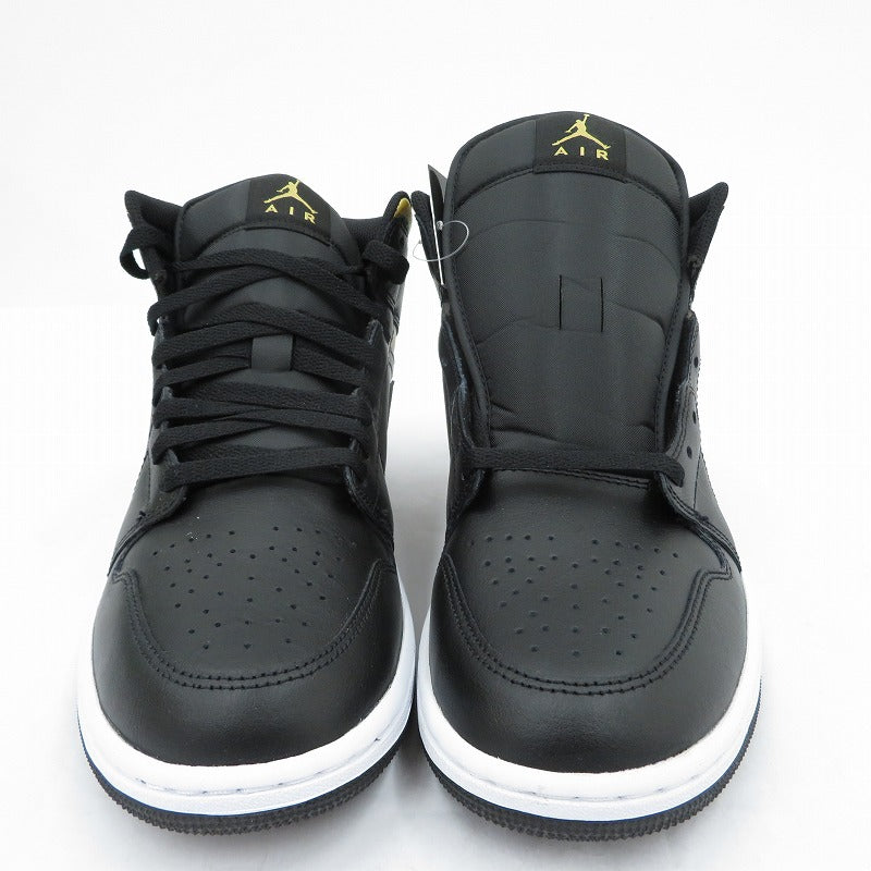 NIKE | ナイキ AJ1 Mid 'Black/Metallic Gold' スニーカー DQ8426-071 エアジョーダン ブラック 27.5cm【瀬戸大橋店】
