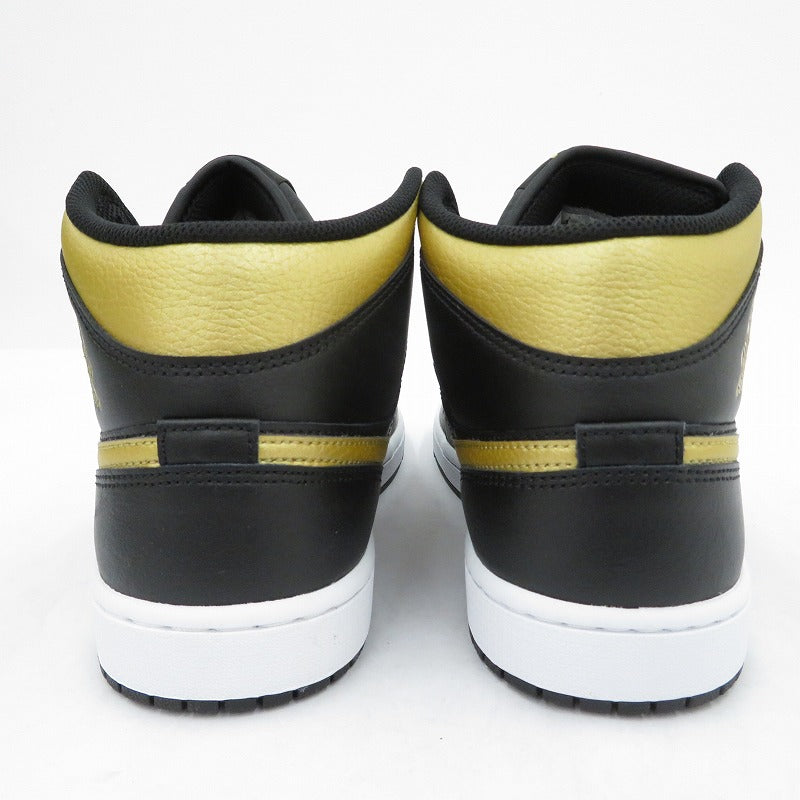 NIKE | ナイキ AJ1 Mid 'Black/Metallic Gold' スニーカー DQ8426-071 エアジョーダン ブラック 27.5cm【瀬戸大橋店】