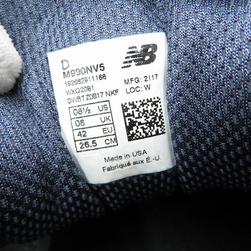 NEW BALANCE | ニューバランス USA製 スニーカー M990NV5 ネイビー 26.5cm【瀬戸大橋店】