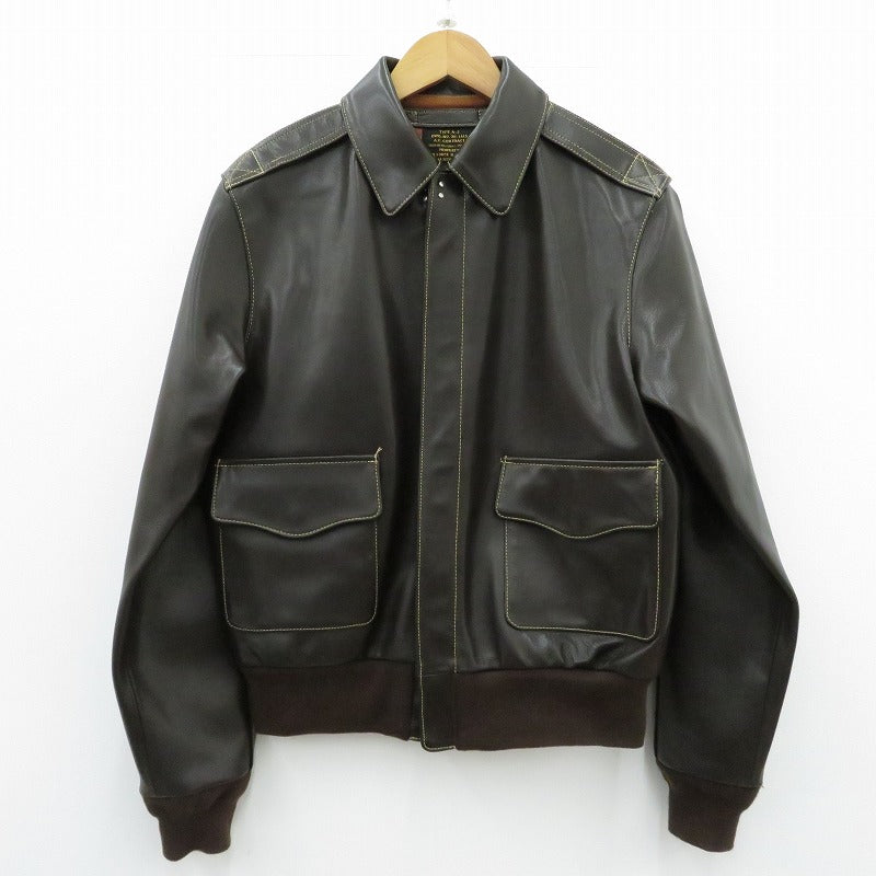 MILITARY衣料 | ミリタリーイリョウ A-2 レザー 30-1415 ブラウン サイズ：38【瀬戸大橋店】