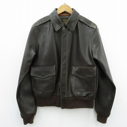 MILITARY衣料 | ミリタリーイリョウ A-2 レザー 30-1415 ブラウン サイズ：38【瀬戸大橋店】