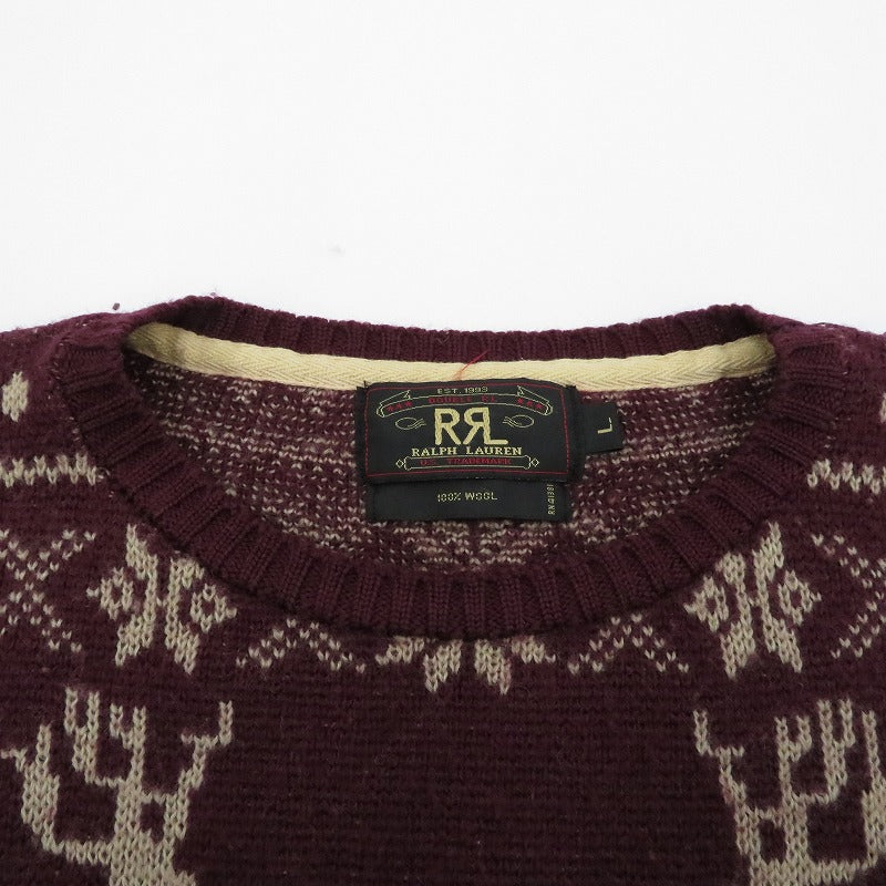 RRL(RALPH LAUREN) | ダブルアールエルラルフローレン ノルディックセーター セーター ボルドー/バーガンディー サイズ：L【瀬戸大橋店】
