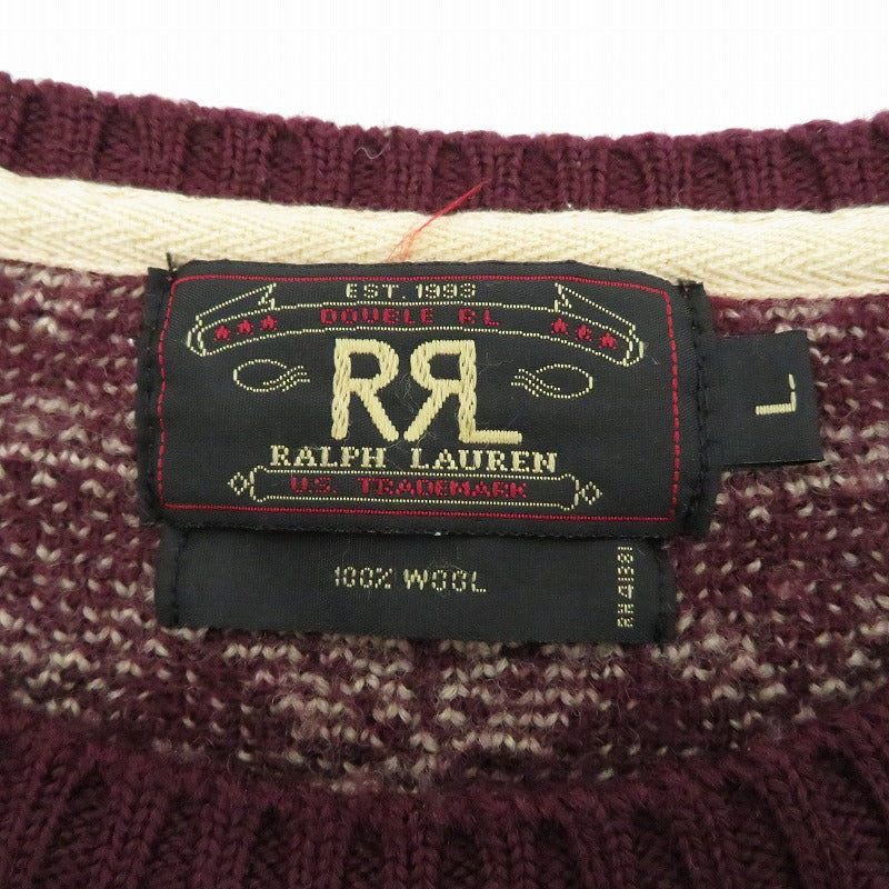 RRL(RALPH LAUREN) | ダブルアールエルラルフローレン ノルディックセーター セーター ボルドー/バーガンディー サイズ：L【瀬戸大橋店】
