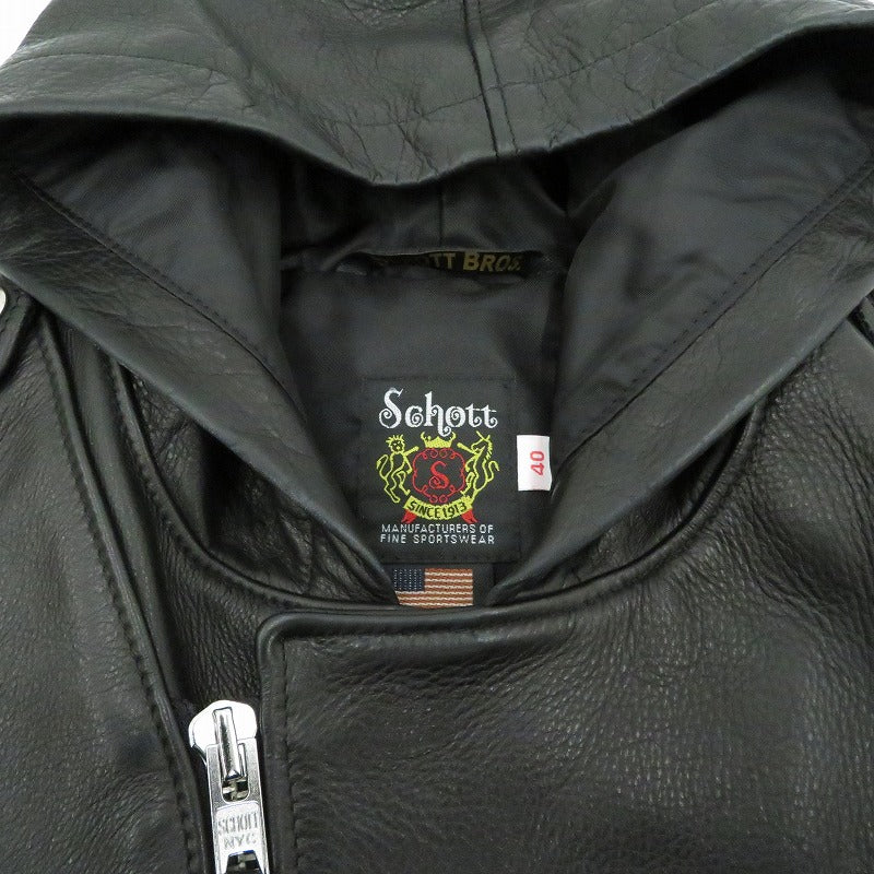 schott | ショット 503HDT HOODED ONESTAR レザー 7823950106 ブラック サイズ：40【瀬戸大橋店】