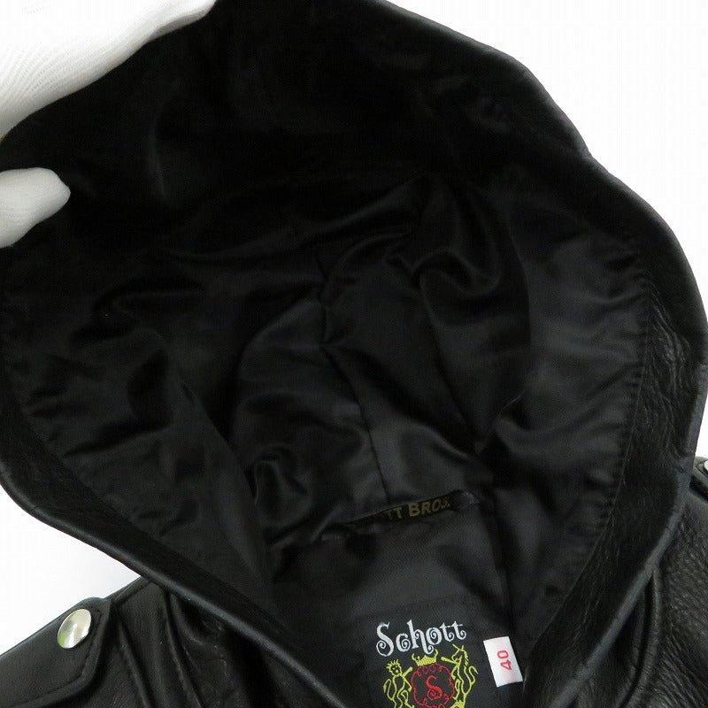schott | ショット 503HDT HOODED ONESTAR レザー 7823950106 ブラック サイズ：40【瀬戸大橋店】