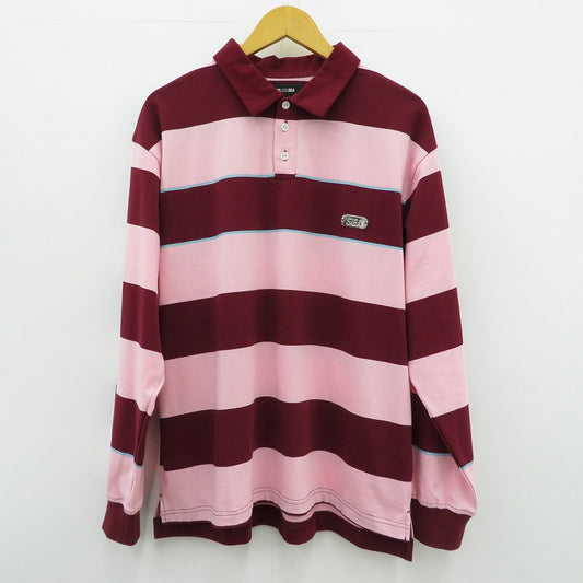 WIND AND SEA | ウィンダンシーウインダンシー Border Rugger Shirt ポロシャツ WDS-O-GRP-24-Q4-CS-04 ピンク サイズ：L【瀬戸大橋店】