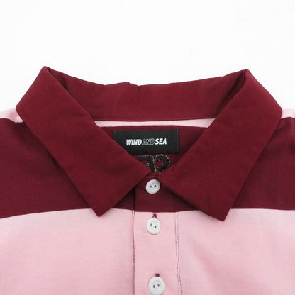 WIND AND SEA | ウィンダンシーウインダンシー Border Rugger Shirt ポロシャツ WDS-O-GRP-24-Q4-CS-04 ピンク サイズ：L【瀬戸大橋店】