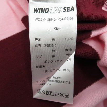 WIND AND SEA | ウィンダンシーウインダンシー Border Rugger Shirt ポロシャツ WDS-O-GRP-24-Q4-CS-04 ピンク サイズ：L【瀬戸大橋店】