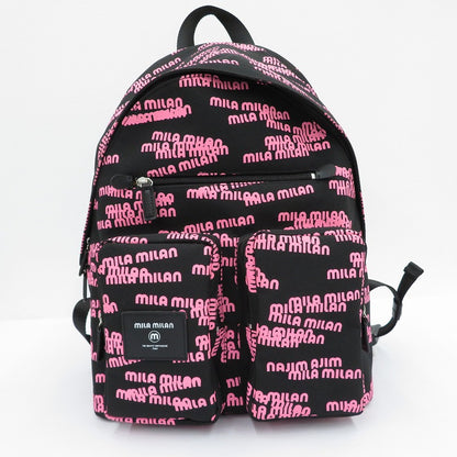 mila milan | ミラミラン Logo Print Big Casual Series. リュック・デイパック ブラック【瀬戸大橋店】