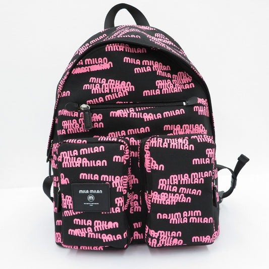 mila milan | ミラミラン Logo Print Big Casual Series. リュック・デイパック ブラック【瀬戸大橋店】