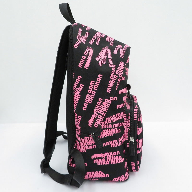 mila milan | ミラミラン Logo Print Big Casual Series. リュック・デイパック ブラック【瀬戸大橋店】