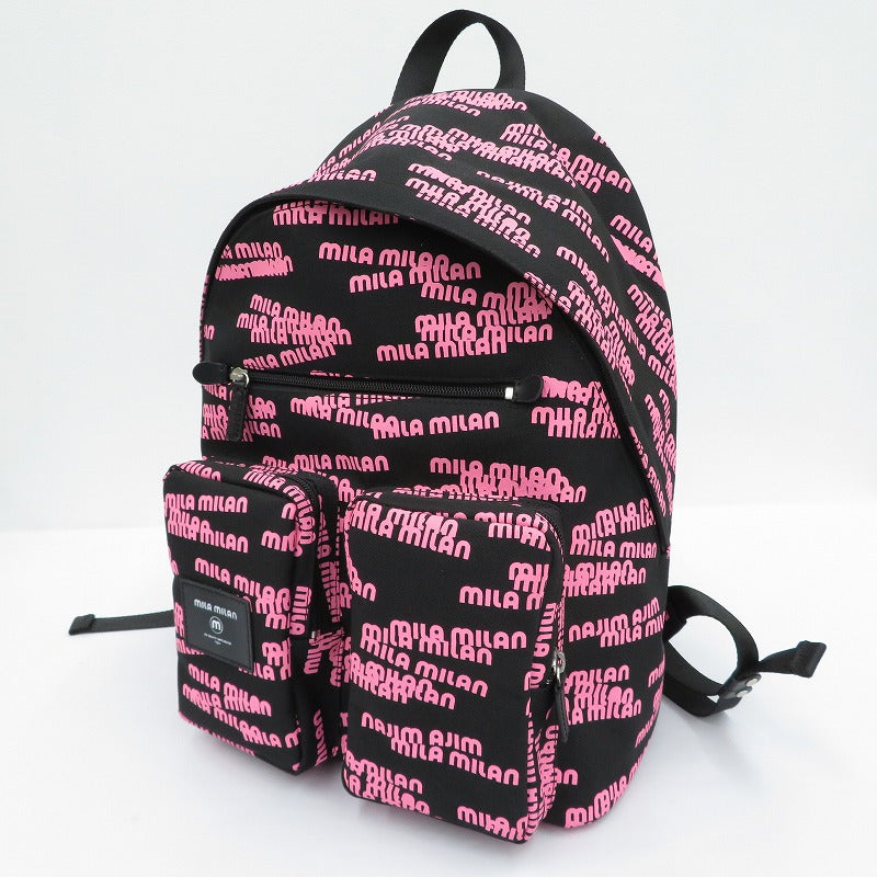 mila milan | ミラミラン Logo Print Big Casual Series. リュック・デイパック ブラック【瀬戸大橋店】