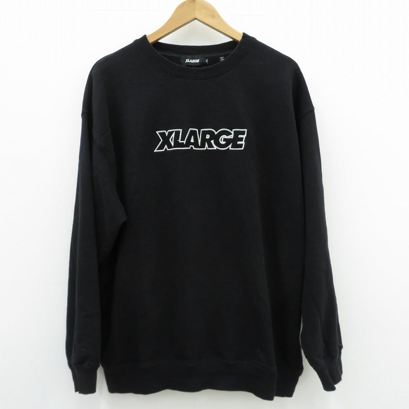 X-LARGE | エクストララージ スタンダードロゴクルーネックスウェット スウェット 101224012011 ブラック サイズ：XL【瀬戸大橋店】