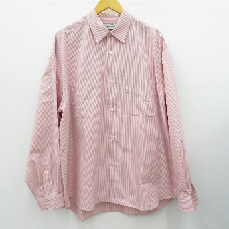 COOTIE | クーティー Stripe Broad L/S Shirt 長袖シャツ CTE-26S405 ピンク サイズ：XL【瀬戸大橋店】