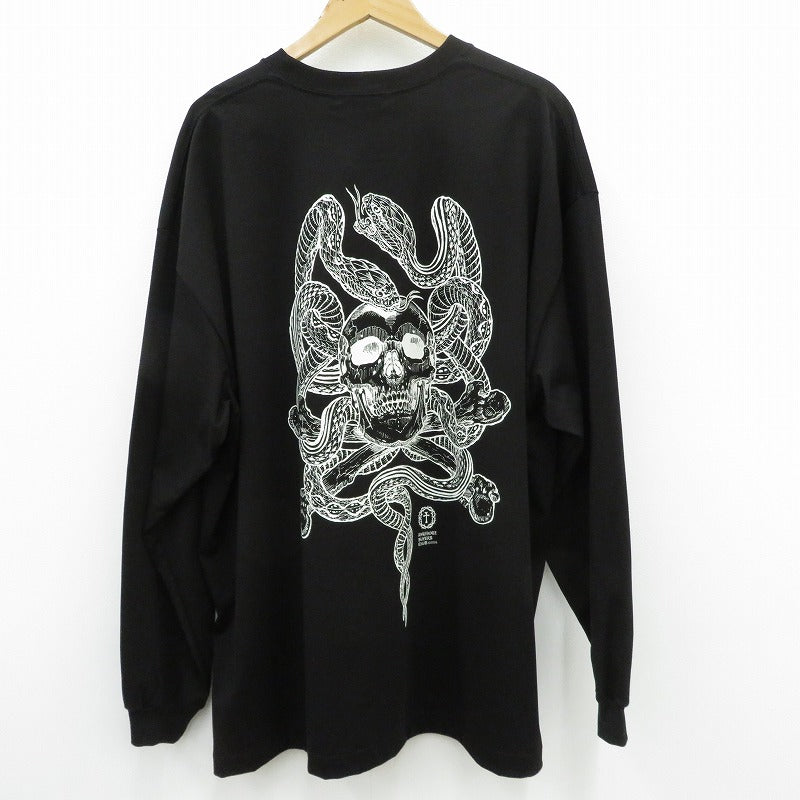 ANTIDOTE BUYERS CLUB | アンチドートバイヤーズクラブ ASIC Oversized L/S/Skull N Snake 長袖Ｔシャツ ABCSS26CT06 ブラック サイズ：M【瀬戸大橋店】