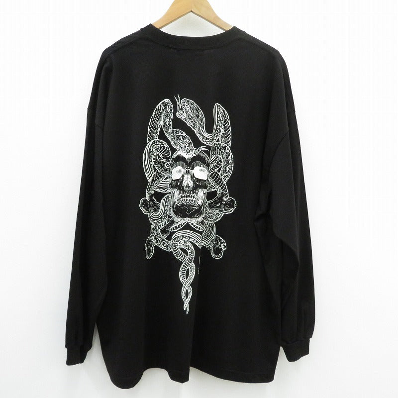 ANTIDOTE BUYERS CLUB | アンチドートバイヤーズクラブ ASIC Oversized L/S/Skull N Snake 半袖Ｔシャツ ABCSS26CT06 ブラック サイズ：L【瀬戸大橋店】