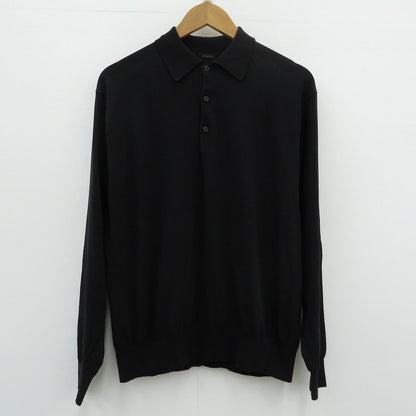 COMOLI | コモリ コットン ニットポロ ポロシャツ D01-06013 ブラック サイズ：1【瀬戸大橋店】