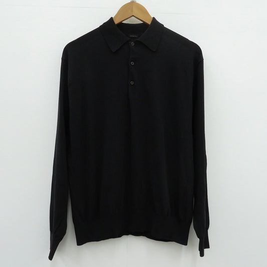 COMOLI | コモリ コットン ニットポロ ポロシャツ D01-06013 ブラック サイズ：1【瀬戸大橋店】