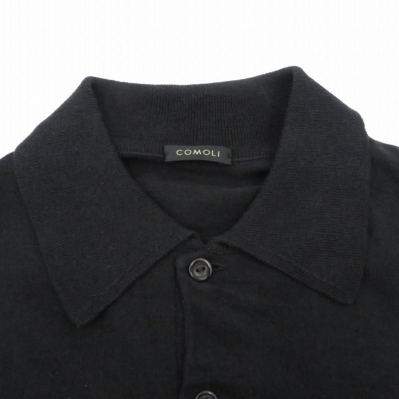 COMOLI | コモリ コットン ニットポロ ポロシャツ D01-06013 ブラック サイズ：1【瀬戸大橋店】