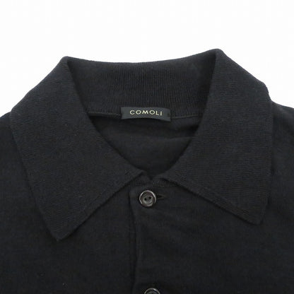 COMOLI | コモリ コットン ニットポロ ポロシャツ D01-06013 ブラック サイズ：1【瀬戸大橋店】