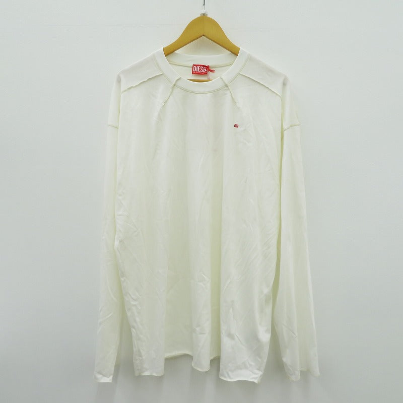 DIESEL | ディーゼル CRAHOR BOXT Long Sleeve T 長袖Ｔシャツ A19464 ホワイト サイズ：XL【瀬戸大橋店】