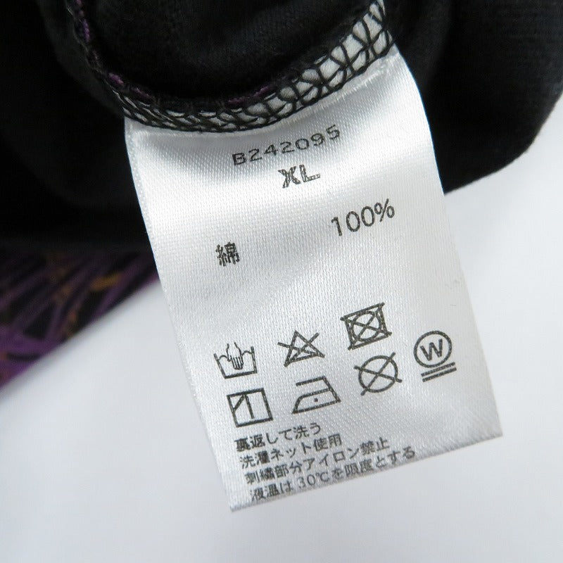 古都古都×絡繰魂/がしゃ髑髏柄/刺繍和柄Tシャツ 半袖Ｔシャツ B242095 ブラック サイズ：XL【瀬戸大橋店】