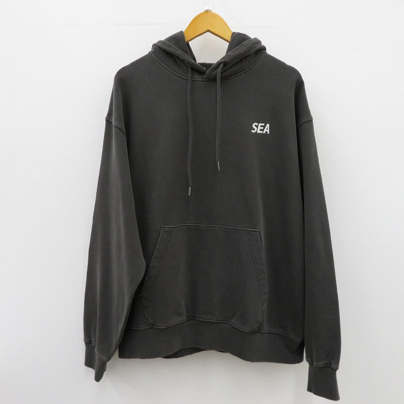 WIND AND SEA | ウィンダンシーウインダンシー PALM TREE PACHWORK HOODED SWEAT SHIRT パーカー WDS-O-PTR-26-Q2-CS-01 ブラック サイズ：L【瀬戸大橋店】