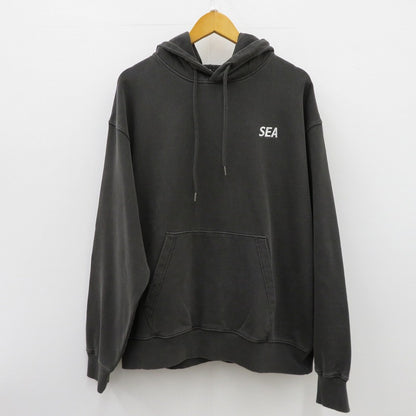 WIND AND SEA | ウィンダンシーウインダンシー PALM TREE PACHWORK HOODED SWEAT SHIRT パーカー WDS-O-PTR-26-Q2-CS-01 ブラック サイズ：L【瀬戸大橋店】