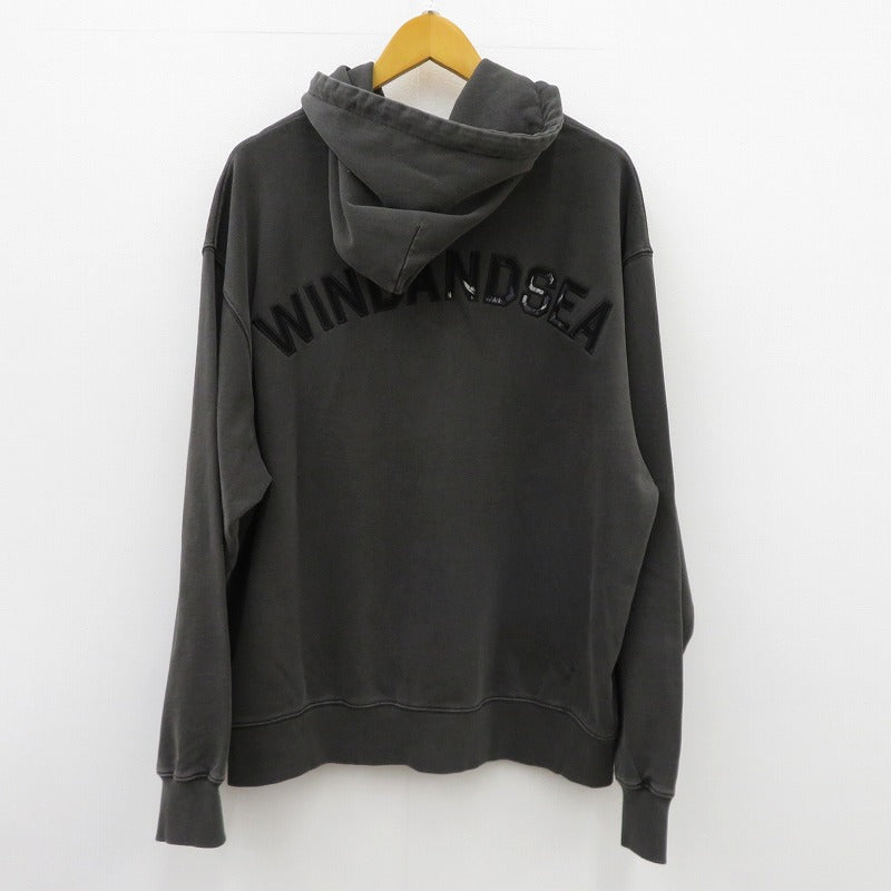 WIND AND SEA | ウィンダンシーウインダンシー PALM TREE PACHWORK HOODED SWEAT SHIRT パーカー WDS-O-PTR-26-Q2-CS-01 ブラック サイズ：L【瀬戸大橋店】